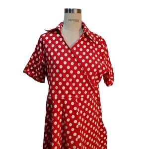 Red And White Polka Dot Retro 50s Style Dress Minnie Mouse‎ Size 24
